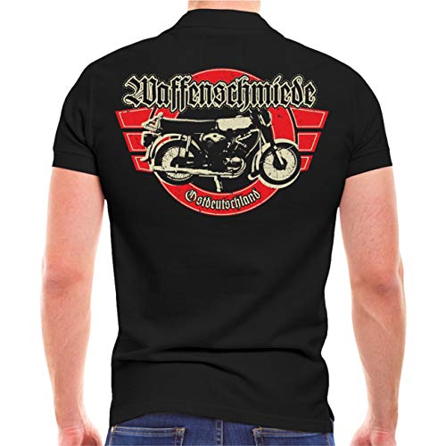Männer und Herren Polo Shirt Waffenschmiede Ostdeutschland (mit Rückendruck) Größe S - 5XL von Spaß Kostet