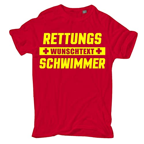 Männer und Herren T-Shirt WUNSCHTEXT Rettungsschwimmer mit Name Firma oder eigenen Text Größe S - 5XL von Spaß Kostet