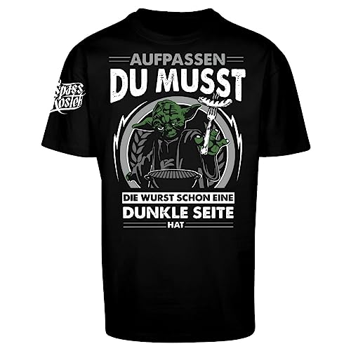 Oversize T-Shirt Grillen Motiv Die Wurst Schon eine dunkle Seite hat S bis 5XL von Spaß Kostet