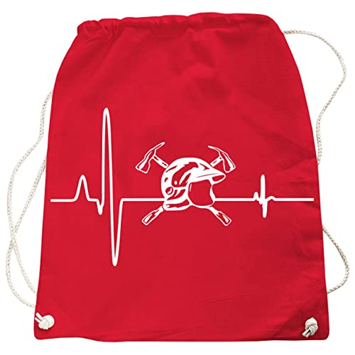 Rucksack Tasche Turnbeutel Feuerwehr Herzschlag Motiv in vielen Farben von Spaß Kostet