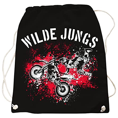 Rucksack Turnbeutel Bag Wilde Jungs mit Motocross Cross Motiv Spruch von Spaß Kostet
