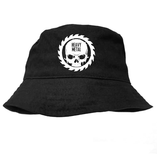 Spaß Kostet Anglerhut Sonnenhut Heavy Metal Sägeblatt Musik Motiv Hardcore Totenkopf Größe S - XL von Spaß Kostet
