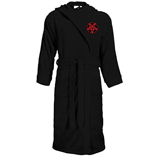 Spaß Kostet Bademantel Frottee mit Kapuze 666 Größe S bis XXXL, Größe:S/M, Farbe:schwarz von Spaß Kostet