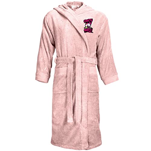 Spaß Kostet Bademantel Frottee mit Kapuze Party Hard Einhorn Größe S bis XXXL, Größe:L/XL, Farbe:pink von Spaß Kostet