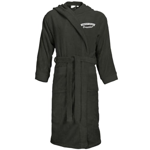 Spaß Kostet Bademantel Frottee mit Kapuze Reisegruppe Ostdeutschland Größe S bis XXXL, Größe:XXL/3XL, Farbe:dunkelgrau von Spaß Kostet