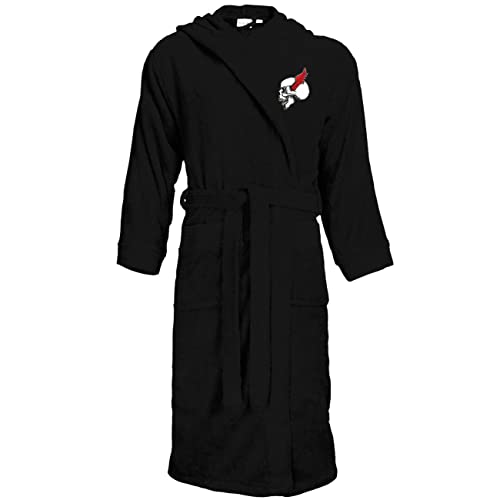 Spaß Kostet Bademantel Frottee mit Kapuze Totenkopf Rock Metal Größe S bis XXXL, Größe:XXL/3XL, Farbe:schwarz von Spaß Kostet