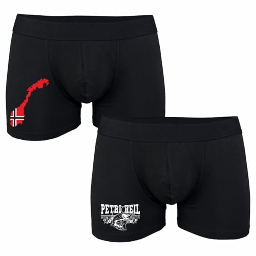 Spaß Kostet Boxershorts 2er Pack Angler Norwegen Motive Petri Heil Männer Jungs Herren von Spaß Kostet