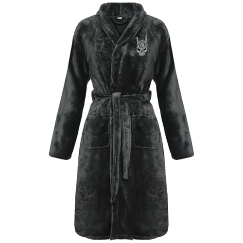 Spaß Kostet Damen Frauen Bademantel grau Metal Hand super weicher griff Größe S bis 3XL von Spaß Kostet