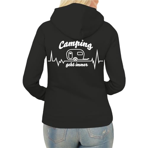 Spaß Kostet Damen Frauen Kapuzenjacke Camping (Rückendruck) Liebe wohnwagen jacke mit kapuze von Spaß Kostet
