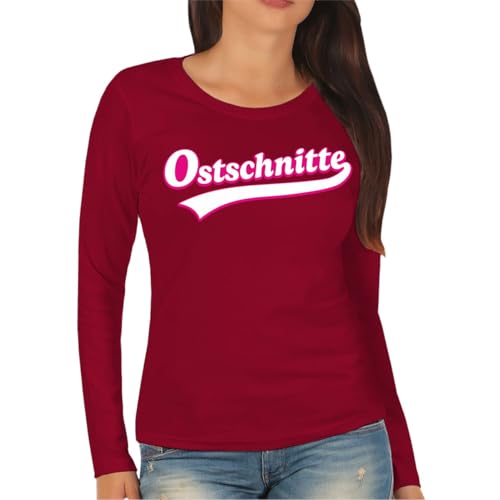Spaß Kostet Damen Langarmshirt Longsleeve Ostschnitte Logo Frauen Langarm ostdeutschland von Spaß Kostet