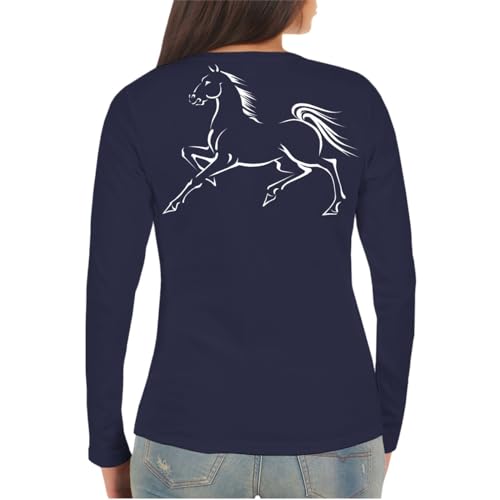 Spaß Kostet Damen Langarmshirt Longsleeve Pferde Motiv Pony Kaltblut Warmblut Reiter Hobby Größe XS - XXL von Spaß Kostet