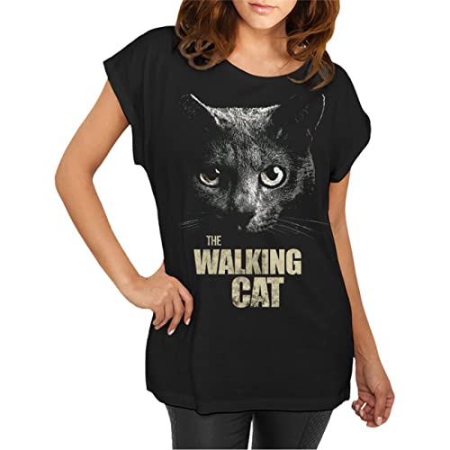Spaß Kostet Damen Mädchen Longshirt weit geschnitten The Walking Cat Katzen Motiv von Spaß Kostet