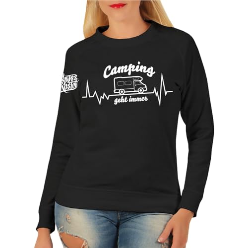 Spaß Kostet Damen Pullover Sweatshirt Wohnmobil Camping geht Immer Camper Motiv Herzschlag von Spaß Kostet