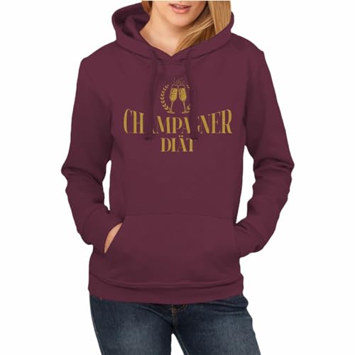 Spaß Kostet Frauen Kapuzenpullover Champagner Diät in Gold Größe XS - XXL von Spaß Kostet