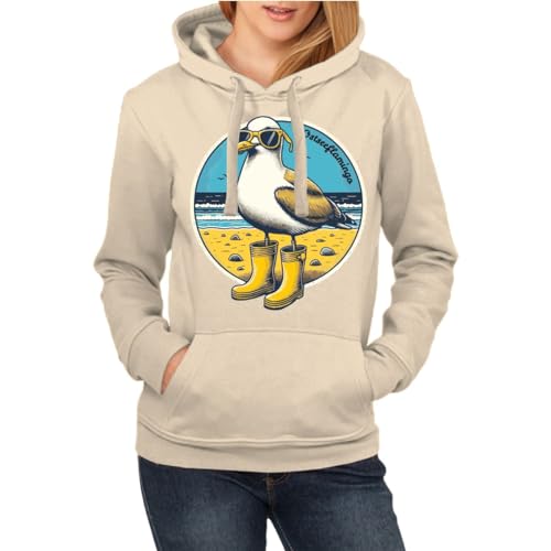 Spaß Kostet Frauen Kapuzenpullover Ostseeflamingo Möwen Motive AHOI Moin Größe XS - XXL von Spaß Kostet