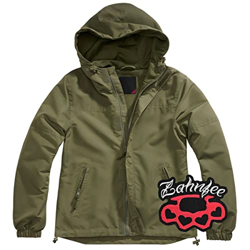 Spaß Kostet Frauen SOMMER Windbreaker Jacke OLIV mit Aufnäher Größe XS bis 5XL von Spaß Kostet