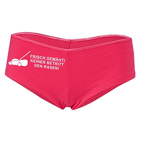 Spaß Kostet Frauen und Mädchen Hotpants Panty mit Spruch Frisch gemäht Größe S - XL von Spaß Kostet