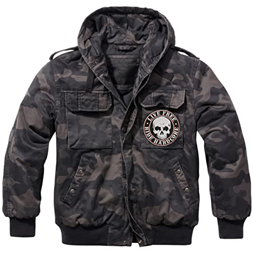 Spaß Kostet Gefütterte Feldjacke TARN mit Kapuze Live Free Ride Hardcore mit AUFNÄHER von Spaß Kostet