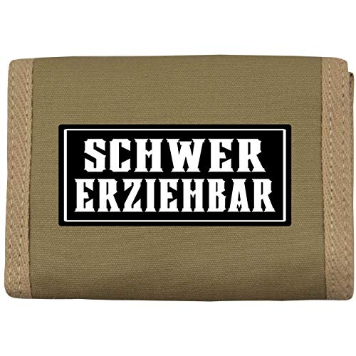 Geldbörse mit Aufnäher Sprüche Schwer Erziehbar von Spaß Kostet