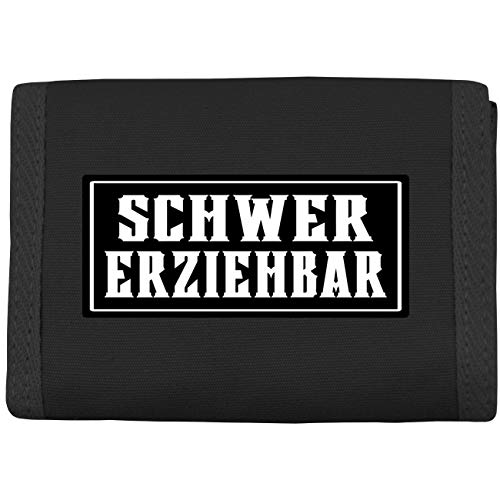 Geldbörse mit Aufnäher Sprüche Schwer Erziehbar von Spaß Kostet