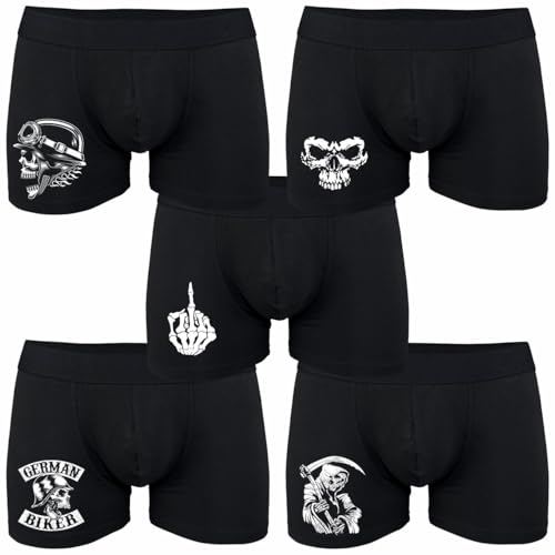 Spaß Kostet Herren 5er Pack Boxershorts German Biker Motorrad Motive Nikolaus Vatertag von Spaß Kostet