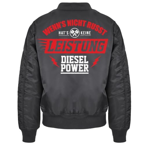 Spaß Kostet Herren Bomberjacke Pilotenjacke DIESEL POWER Auto Tuning Größe S bis 7XL von Spaß Kostet