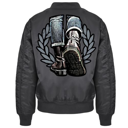 Spaß Kostet Herren Bomberjacke SKINHEAD BOOTS mit Rückendruck marching way of life skins von Spaß Kostet