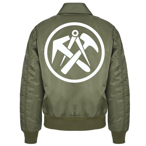 Spaß Kostet Herren CWU Bomberjacke mit Kragen DACHDECKER Zunftzeichen herbst winter von Spaß Kostet