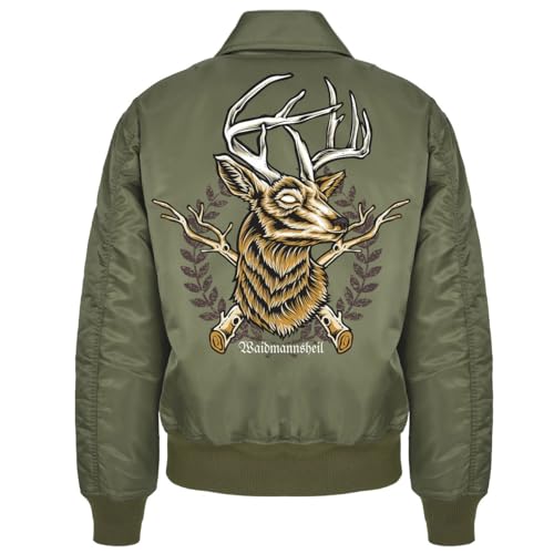 Spaß Kostet Herren Männer CWU Bomberjacke mit Kragen Waidmannsheil Jäger Grösse S - 7XL von Spaß Kostet