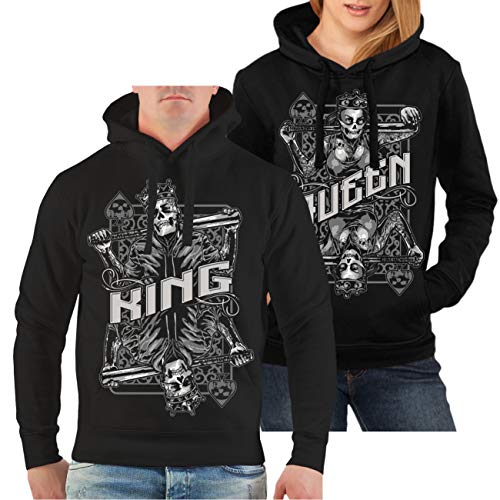 Spaß Kostet Herren Damen Kapuzenpullover Partner Motive Hoodies Bad King oder Bad Queen von Spaß Kostet