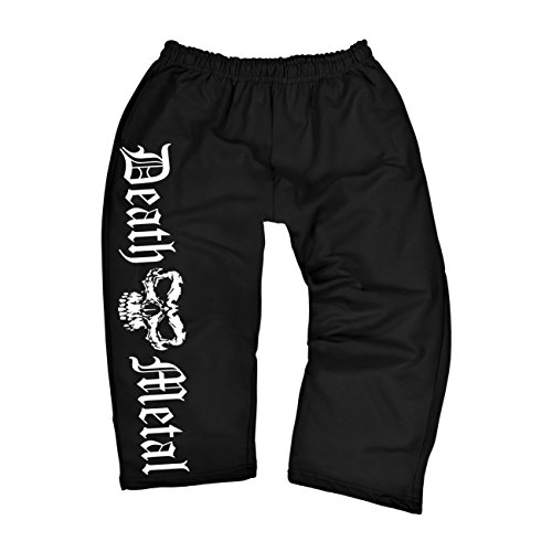 Spaß Kostet Herren Dreiviertel 3/4 Jogginghose Death Metal Logo Totenkopf Musik Merch von Spaß Kostet