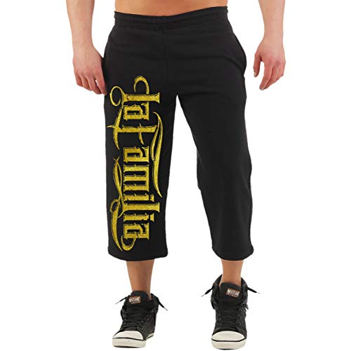 Spaß Kostet Herren Dreiviertel 3/4 Jogginghose La Familia Gold Sangre Muerte Label Worldwide von Spaß Kostet