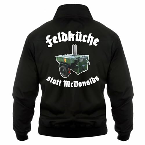Spaß Kostet Herren Harrington Jacke Feldküche DDR NVA Gulaschkanone DDR Ostdeutschland von Spaß Kostet