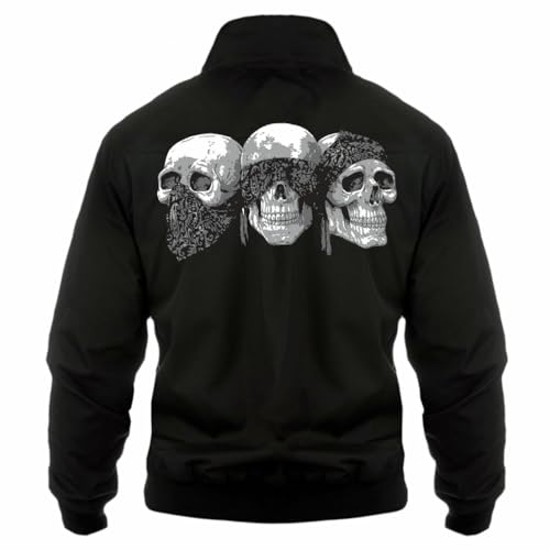 Spaß Kostet Herren Harrington Jacke La Familia member patch totenköpfe übergangsjacke von Spaß Kostet