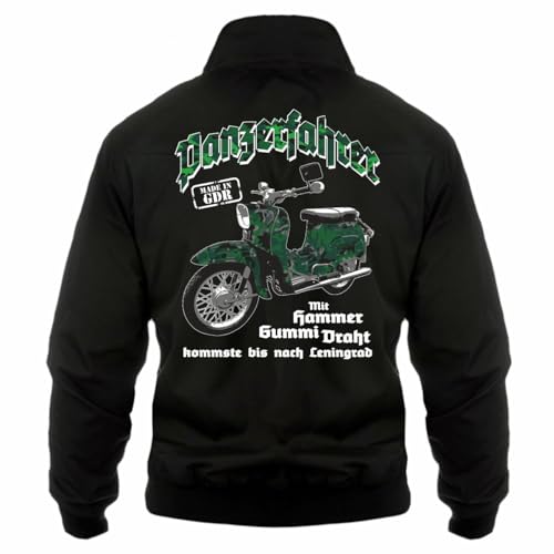 Spaß Kostet Herren Harrington Jacke Panzerfahrer Ostdeutschland Moped Motorrad Motive von Spaß Kostet