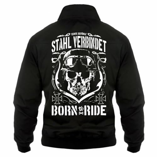 Spaß Kostet Herren Harrington Jacke Stahl verbindet Motorrad Chopper Rocker biker custom von Spaß Kostet