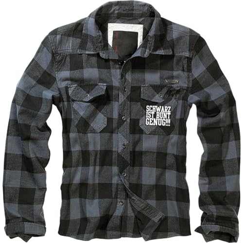 Spaß Kostet Herren Holzfällerhemd Langarm Schwarz ist bunt genug Gothic Metal Black Dark von Spaß Kostet