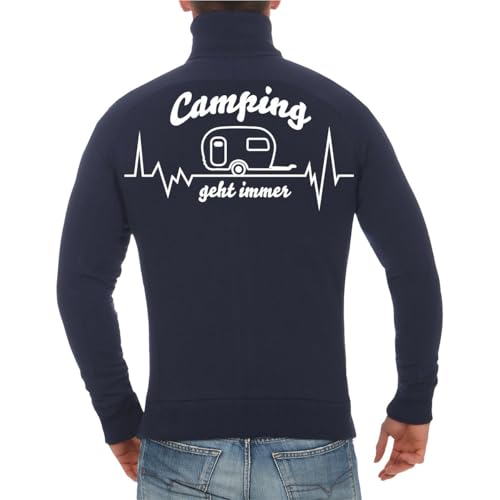 Spaß Kostet Herren Jacke Sweatjacke Camper (Rückendruck) Camping Liebe Übergangsjacke von Spaß Kostet