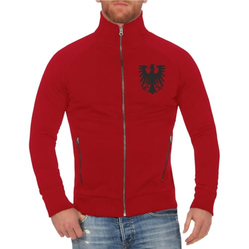 Spaß Kostet Herren Jacke Sweatjacke Frankfurt Schwarz Weisser Block Heimatliebe Main Adler (mit Rückendruck) Größe S - 4XL von Spaß Kostet
