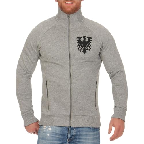Spaß Kostet Herren Jacke Sweatjacke Frankfurt Schwarz Weisser Block Heimatliebe Main Adler (mit Rückendruck) Größe S - 4XL von Spaß Kostet