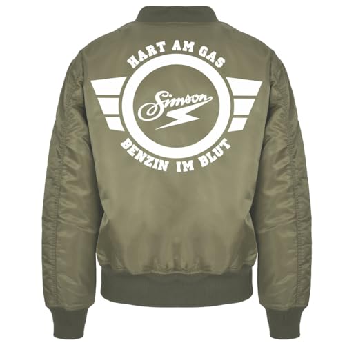 Herren Junge Bomberjacke DDR Simson Motorradjacke Größe S bis 3XL Simme Ossi von Spaß Kostet