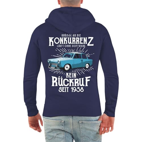Spaß Kostet Herren Kapuzenjacke DDR Grüße an die Konkurrenz KEIN RÜCKRUF (mit Rückendruck) Größe S - 4XL von Spaß Kostet