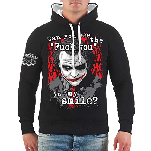 Spaß Kostet Herren Kapuzenpullover Blood Life is Pain Can You See The FCK You in My Smile Größe S - 5XL von Spaß Kostet