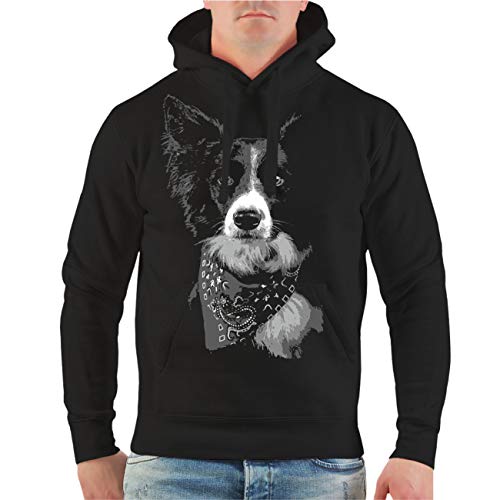 Spaß Kostet Herren Kapuzenpullover Border Collie Kopf von Spaß Kostet