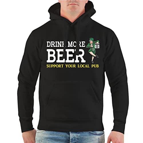 Spaß Kostet Herren Kapuzenpullover Hoodie Drink More Beer Support Your Local Pub Größe S - 4XL von Spaß Kostet