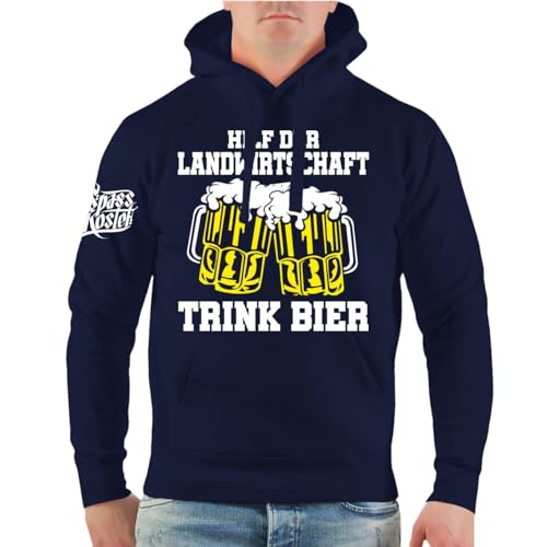 Spaß Kostet Herren Kapuzenpullover Hoodie Hilf der Landwirtschaft Trink Bier Größe S - 5XL von Spaß Kostet