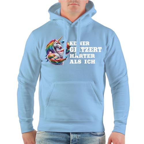 Spaß Kostet Herren Kapuzenpullover Keiner glitzert härter als ich Hoodie Regenbogen Einhorn Größe S - 5XL von Spaß Kostet