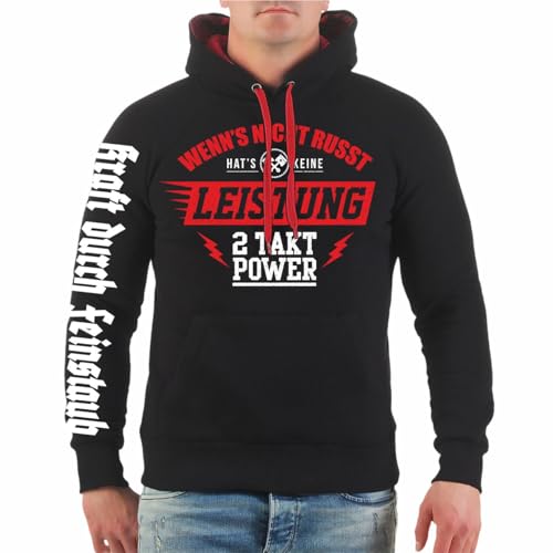 Spaß Kostet Herren Kapuzenpullover Kraft durch Feinstaub 2 Takt Power Werkstatt ifa Motorrad Größe S - 5XL von Spaß Kostet