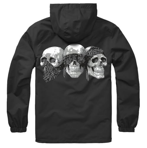 Spaß Kostet Herren Männer Schlupfjacke Windbreaker Totenköpfe Skull Division Biker rap von Spaß Kostet
