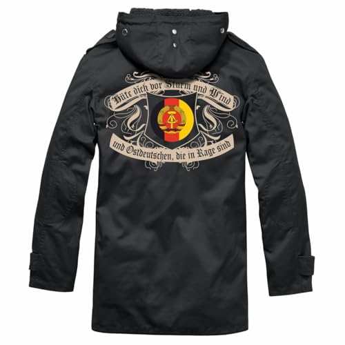 Spaß Kostet Herren Männer Winter Parka Rückendruck Hüte dich Ostdeutschen DDR Motiv Nva von Spaß Kostet